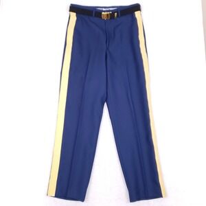 Marlow White Men's Dress Trousers 33R Blue Yellow Stripe Army ASU Uniform
